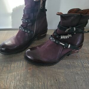 Dark purple ankle boot brand A.S. 98